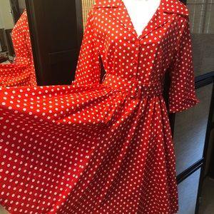 💋Red & White Pin-Up Dress💋